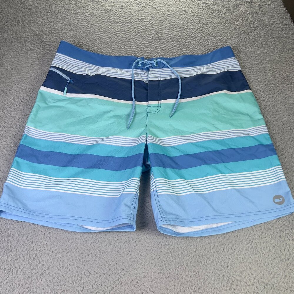 Vineyard Vines Board Shorts Mens 42 Blue Peaks Island Striped Beach Swimming NWT